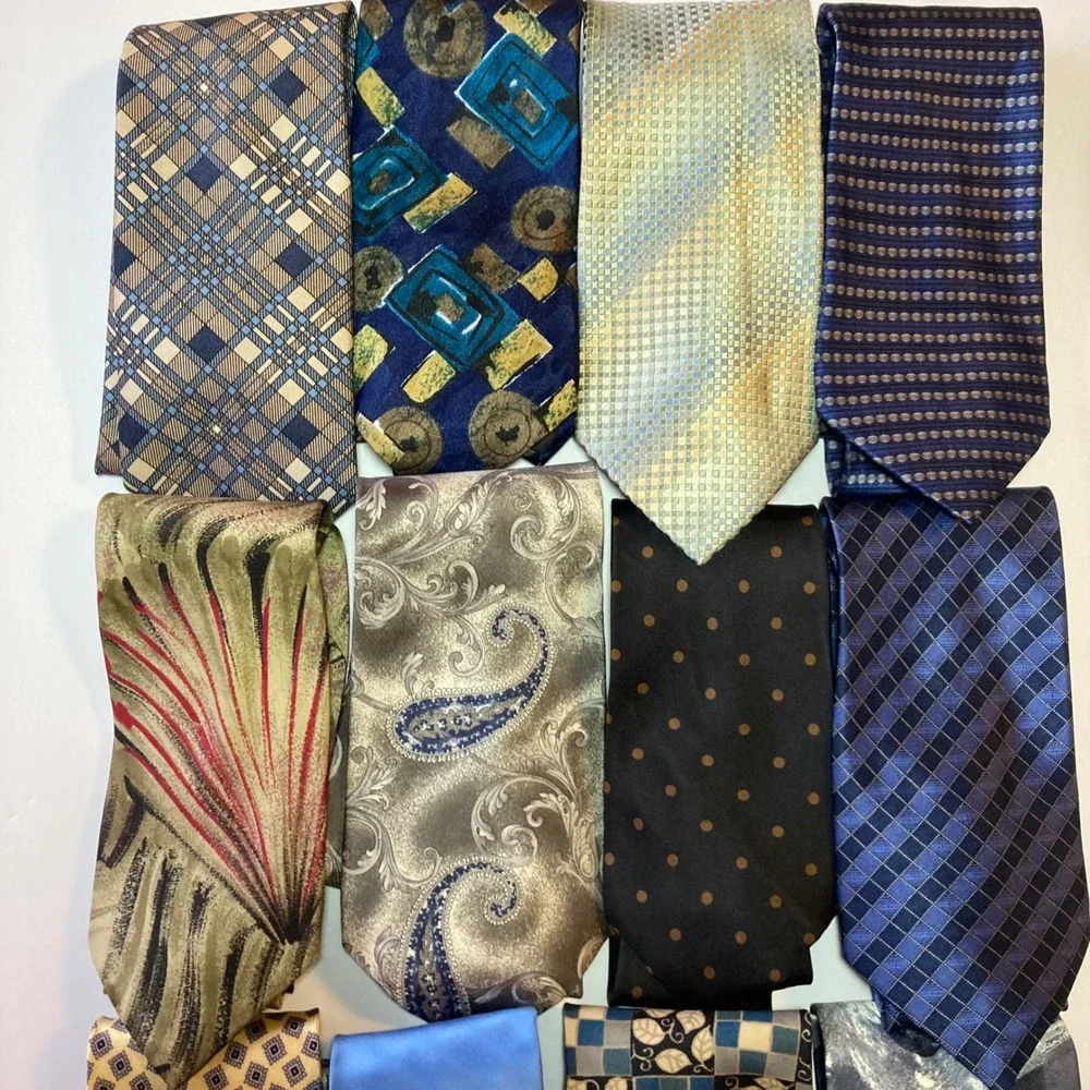 Vintage & Modern Men's Tie Lot (12) Mixed Brands‎ Patterns — Van Heusen and More